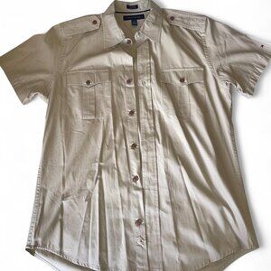 Tommy Hilfiger Tan Contrast Stitch Utility Shirt